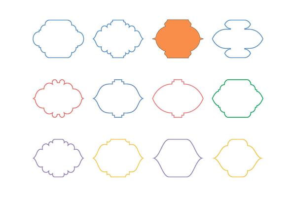 Islamic Frame Design Thin Line silhouettes Design pictogram symbol visual illustration Colerful