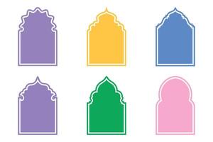 islámico arco diseño glifo siluetas diseño pictograma símbolo visual ilustración coleroso vector
