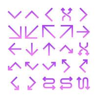 Arrow Glyph Gradient Icon pictogram symbol visual illustration Set vector