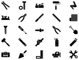 Hand Tools Glyph icon pictogram symbol visual illustration Set vector