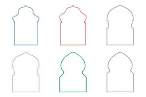 Islamic Arch Design Thin Line silhouettes Design pictogram symbol visual illustration colerful vector