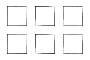 Square Shape Thin Line grunge shape Brush stroke pictogram symbol visual illustration Set vector