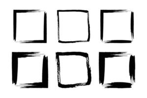 Square Shape Bold Line grunge shape Brush stroke pictogram symbol visual illustration Set vector