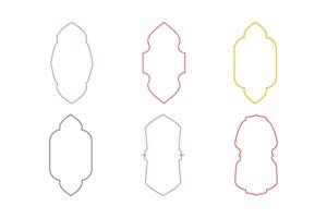 Islamic Vertical Frame Design Thin Line silhouettes Design pictogram symbol visual illustration Colerful vector