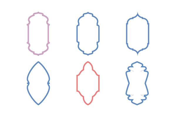 Islamic Vertical Frame Design Thin Line silhouettes Design pictogram symbol visual illustration Colerful