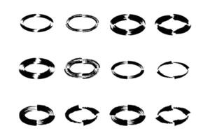 horizontal circulo forma negrita cepillo carrera pictograma símbolo visual ilustración conjunto vector