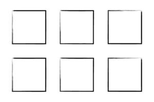 Square Shape Thin line grunge shape Brush stroke pictogram symbol visual illustration Set vector