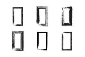 vertical rectángulo forma Delgado línea grunge forma cepillo carrera pictograma símbolo visual ilustración conjunto vector