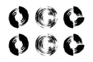 circle Shape Bold Line grunge shape Brush stroke pictogram symbol visual illustration Set vector