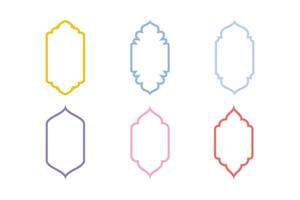 Islamic Vertical Frame Design Thin Line silhouettes Design pictogram symbol visual illustration Colerful vector