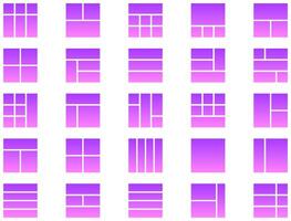Layout Glyph Gradient Icon pictogram symbol visual illustration Set vector