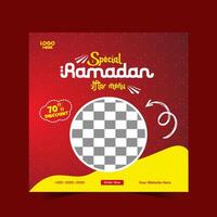 Ramadan iftar menu food post design and social media banner template vector