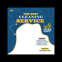 Reliable Cleaning service banner design and square social media post template vector