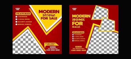 Real estate house property sale poster design template vector