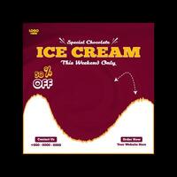 ice cream sale post design and social media banner template vector