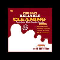 Reliable Cleaning service banner design and square social media post template vector