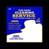 Reliable Cleaning service banner design and square social media post template vector