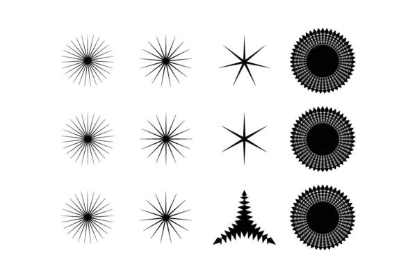 Abstract Sparkle Shape Symbol Sign pictogram symbol visual illustration Set