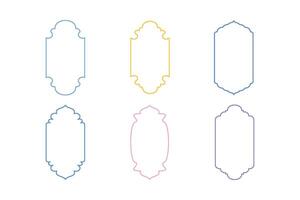 Islamic Vertical Frame Design Thin Line silhouettes Design pictogram symbol visual illustration Colerful vector
