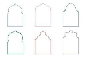 islámico arco diseño Delgado línea siluetas diseño pictograma símbolo visual ilustración coleroso vector