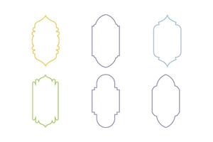 Islamic Vertical Frame Design Thin Line silhouettes Design pictogram symbol visual illustration Colerful vector