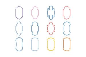 Islamic Vertical Frame Design Thin Line silhouettes Design pictogram symbol visual illustration Colerful vector