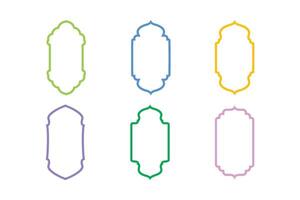 Islamic Vertical Frame Design Thin Line silhouettes Design pictogram symbol visual illustration Colerful vector