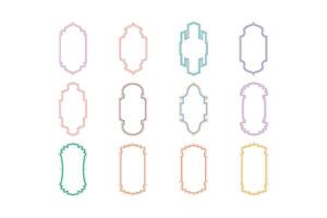 Islamic Vertical Frame Design double lines Outline Linear silhouettes Design pictogram symbol visual illustration Colerful vector