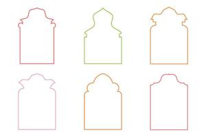 Islamic Arch Design Thin Line silhouettes Design pictogram symbol visual illustration colerful vector