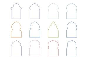 Islamic Arch Design Thin Line silhouettes Design pictogram symbol visual illustration colerful vector