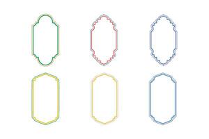 Islamic Vertical Frame Design double lines Outline Linear Colerful silhouettes Design pictogram symbol visual illustration vector