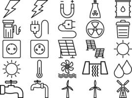 Energy Lin Icon pictogram symbol visual illustration Set vector