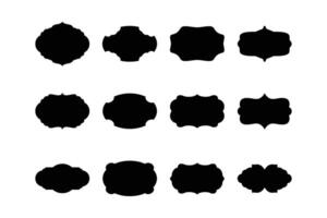 Label Frame Shape Glyph pictogram symbol visual illustration Set vector