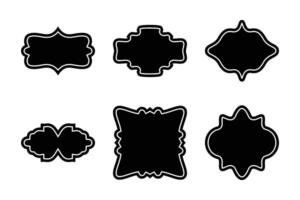 Label Frame Shape Glyph Line pictogram symbol visual illustration Set vector