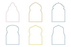 Islamic Arch Design Thin Line silhouettes Design pictogram symbol visual illustration colerful vector