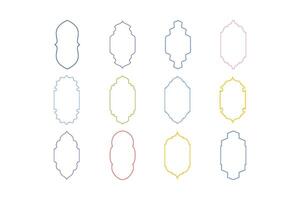 Islamic Vertical Frame Design Thin Line silhouettes Design pictogram symbol visual illustration Colerful vector