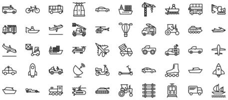 Transportation line icon pictogram symbol visual illustration Set vector