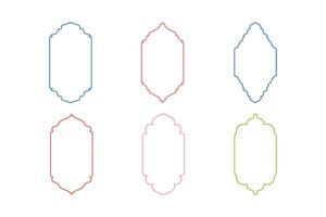 Islamic Vertical Frame Design Thin Line silhouettes Design pictogram symbol visual illustration Colerful vector