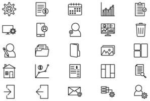 Admin Dashboard Line icon pictogram symbol visual illustration Set vector