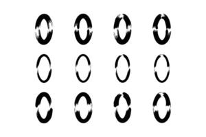 vertical oval forma negrita línea grunge forma cepillo carrera pictograma símbolo visual ilustración conjunto vector