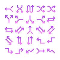 Arrow Glyph Gradient Icon pictogram symbol visual illustration Set vector