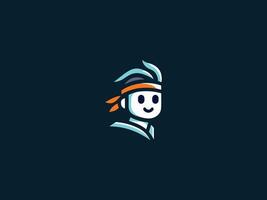 editable mascot logo with human face vector