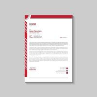 Red letterhead design template vector