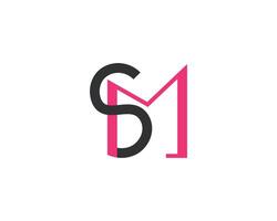Creative Letter SM or MS Logo Design template vector
