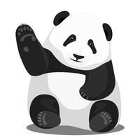 el grande panda es un raro animal enumerado en el rojo libro vector