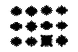 Label Frame Shape Glyph Line pictogram symbol visual illustration Set vector
