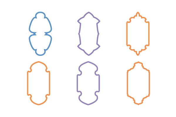 Islamic Vertical Frame Design Thin Line silhouettes Design pictogram symbol visual illustration Colerful