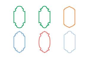 Islamic Vertical Frame Design Thin Line silhouettes Design pictogram symbol visual illustration Colerful vector