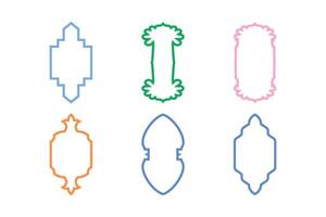 islámico vertical marco diseño Delgado línea siluetas diseño pictograma símbolo visual ilustración coleroso vector