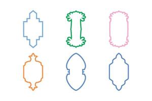 Islamic Vertical Frame Design Thin Line silhouettes Design pictogram symbol visual illustration Colerful vector
